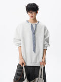 Riolio  hoodie Men Solid Color Round Neck Sweatshirt Long Sleeve Pullover Soft Comfortable Crewneck Sweatshirt For Autumn Casual Wear
