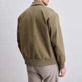 Riolio Vintage Jacket Man Spring Casual Loose Fashion Retro Short Coat Men High Quality Solid Turndown Collar Street Outwears