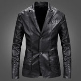 Riolio PU Jacket Men Solid Color Leather Coat Jacket Casual PU Coats Motorcycle Biker Coat Leather Jackets Male Big Size 6XL
