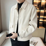 Riolio Korean Style Fashionable High-end Jacket Men's Spring Autumn 2025 New Corduroy Top Trendy Handsome Loose Short Lapel Thin Jacket