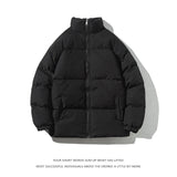 Riolio Streetwear Harajuku Warm Men's Winter Coat Solid Color Casual Parka Stand Collar Fashion Oversize Women's Winter Jacket