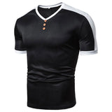 Men's Color Blocking Short Sleeved Casual Top Four Season T-shirt