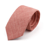 Riolio  Novelty New Solid Color Ties For Men 100%Cotton Handmade High Quality Necktie Pink Green Orange 6.5cm Skinny Slim Ties Accessory