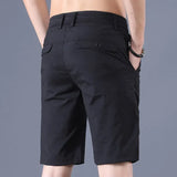 Riolio  Cool Breathable Ice Silk Casual Men Summer Thin Korean Version Versatile Loose Elastic Waist Drawstring Beach Five-point Pants