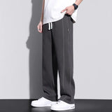 Riolio  Autumn Winter Elastic Waist Loose Loose Casual Straight Pants Homme Drawstring Comfortable Sweatpants Male All-match Trousers