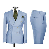 Riolio  Men's Double Breasted Tuxedo Suit Shawl Lapel Slim Fit 2 Piece Blazer & Pants Formal Business Luxury Suits Casual Wedding Groom