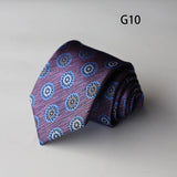 Riolio  Handmade 8cm Dots Striped Neckties Business Formal Dress Professional Men's Silk Ties Wedding Party Suit Cravat Brown Neck Tie