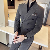 Riolio  M-7XL Jackets + Pants / High-quality Goods Groom's Best Fashion Pure Color Mans Suit Blazer Trousers Male Formal Business Suit