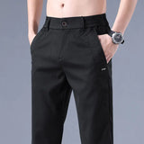 Riolio  Summer New Thin Breathable Versatile Casual Pants Men's Solid Button Zipper Pockets Patchwork Fashion Korean Straight Trousers