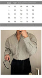 Riolio  American Stripe Men's Casual Long Sleeve Shirt Classic Pocket Design Workwear Base Layer Trendy Fashion Youth  Standard Fit