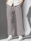 Mens Corduroy Pants With Drawstring Waist Loose Fit Casual Trousers