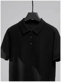 Riolio  New Trendy Men Polo Shirt Leisure High Quality Knit T-shirts American Style Fashion Breathable Button-down Short Sleeve Knitwear