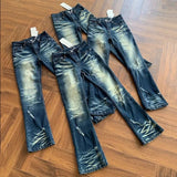 Riolio  Autumn and Spring New Fashion Trend American Vintage Bell-Bottoms Men's Casual Comfortable Sports High-Quality Denim Pants