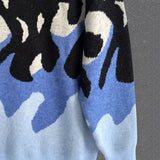 Riolio  New Korean Trendy Men Sweaters Light Luxury Knitted Color Clashing O Neck Long Sleeve Pullover Casual High Street Knitwear M-3XL