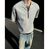 Riolio  Summer Shoulder Pad Short Sleeve T-shirt Loose Top American Style