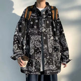 Riolio  Cashew Flower Shirt Men's Long Sleeved Hong Kong Style Japanese Fashion Brand Top Jacket Shirt Student Korean Version Trend