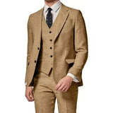 Riolio  Men's Blazer Vest and Pant Set, Notched Lapel, Wedding Banquet, Evening Party, Male Suit, Elegant Tuxedo, 3 Piece