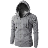 Riolio  Autumn Winter New Loose Casual All-match Zipper Hoodies Male Solid Color Fashion Cardigan Hooded Sweatshirt Hombre Top Men Coat