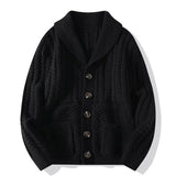 Riolio Korean Version Retro Hand-woven Twisted Twisted Sweater Men's Spring Autumn Thickened Sweater Lapel Cardigan Trendy Jacket Chic
