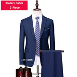 Riolio  M-6XL ( Jacket + Vest + Pants ) Boutique Pure Color Mens Business Formal Suit 3Piece Set and Two-piece Set Groom Wedding Dress