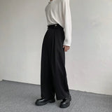 Riolio New Black Suit Pants Men Fashion Social Mens Dress Pants Korean Loose Oversized Wide Leg Pants Mens Formal Trousers M-2XL