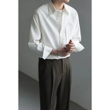 Riolio Spring Autumn New Fashion Turn-down Collar Long Sleeve Solid Blouse Men's Clothing Korean Loose Thin Button All-match Chic Shirt