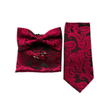 Riolio  Business Men Tie Set With Bowtie Pocket Square Cufflinks Necktie Suit Set Paisley Dot Floral Style New Fashion Classic Bow Tie