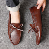 Riolio  Spring Luxury Brand Loafers Soft Sole White Casual Shoes Designer Soft Leather Versatile Fashion Business Driving Leather Shoes