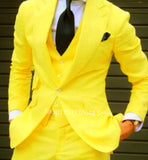 Riolio  Fashion Men Leisure Boutique Business Suits Solid Color Wedding Suit Formal Groom Tuxedos 3 Pcs Set Dress Blazer Vest Trousers