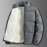 Riolio Winter Men Jacket Autumn Warm Fleece Fashion Thickened Cotton Padded Jackets Stand Collar Casual Coats Windproof Plus Size 6XL