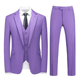 Riolio  M-6XL Double Vent Mens Suit ( Blazer+Vest+Pants) Solid Color Formal Office Business Suit Three-piece Groom's Wedding Dress Party