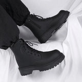 Riolio  Luxury Brand Boots Chelsea Men's Boots Leather Men Designer Boots Fashion Casual Business Black Boots Thick Soled Mid Top Boots