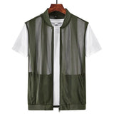 Riolio  Summer Men's Mesh Breathable Vests Outdoor Mens Lightweight Sports Zipper Waistcoats Men Quick Dry Fishing Sleeveless Jacket 5XL