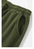 Riolio Double-sided Fleece! Retro Military Green Straight-leg Pants Women Loose Thickened Warm Drawstring Casual Wide-leg Pants Men
