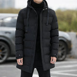 Riolio New Male Winter Warm Long Outwear Hooded Thicken Mid-length Hooded For Men Warm Coat Winter Puffer Jacket Fashion Parka Overcoat