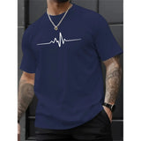 Riolio  Creative Graphic Printed T Shirts Summer Loose Casual Sports Men's Round Neck Clothes Fashion Simple Cotton Short Sleeved Tops