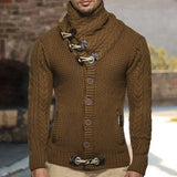 Riolio Stylish Men Sweater Long Sleeve Streetwear Super Soft Knitting High Collar Sweater Cardigan Sweater