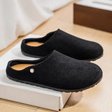 Riolio  New versatile plus size men's casual shoes for outdoor wear resistance one foot lazy shoes half toe slippers
