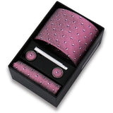 Riolio  Tie For Men Tie Clips Set Necktie Man Wedding Blouses Dress Cufflinks Gift Box Pocket Square Clip Business Skinny Gravetas