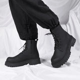 Riolio  Luxury Brand Boots Chelsea Men's Boots Leather Men Designer Boots Fashion Casual Business Black Boots Thick Soled Mid Top Boots
