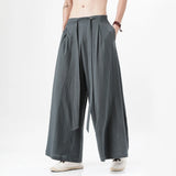 Riolio Harajuku Linen Cotton Linen Pants Man Japanese Kimono Pants Male Streetwear Summer Retro Wide-Leg Trousers