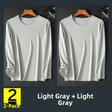 Riolio Men's Summer Lightweight Breathable Long Sve Casual Sun Protection Clothing Qui Dry round Ne T-irt for Youth Daily Use