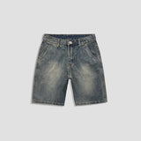 Riolio  American Summer Lightweight Casual Loose Washed Denim Short Pants Men Trend Vintage Straight Leg Jeans Male Daily Commute Shorts