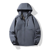 Riolio Cotton Jacket Winter New Men's Parka Hooded Wool Collar Cotton Casual Winter Jacket Thick brand for Warmth and Waterproof Jacket