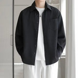 Riolio  Men's Shirt Jacket Thin Casual Versatile Shirt Long Sleeve Loose