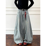 Riolio  Loose Fit Jeans Men Baggy Wide Leg Denim Pants Patchwork Ripped Light Blue Wash Hip Hop Streetwear Fashion New 2025 autumn jeans