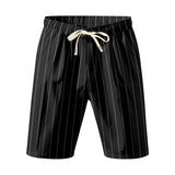 Riolio  Men's Striped Linen Blend Shorts Elastic Waist Drawstring Casual Beach Shorts