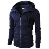 Riolio  Autumn Winter New Loose Casual All-match Zipper Hoodies Male Solid Color Fashion Cardigan Hooded Sweatshirt Hombre Top Men Coat