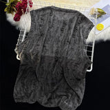Riolio Mens Street Y2k Hole Worn Casual Vest Genderless 2024 Summer New Niche Personality Versatile Dark Style Hiphop Tank Top Unisex