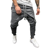 Riolio Men Harem Pants Ankle Tied Hip Hop Double Layer Running Baggy Pants Korean Casual Elastic Waist Trousers Sweatpants Tracksuits